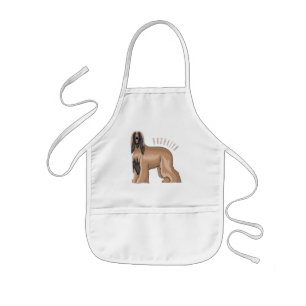 Afghan hound dog cartoon illustration kids apron