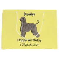 Afghan hound dog cartoon illustration