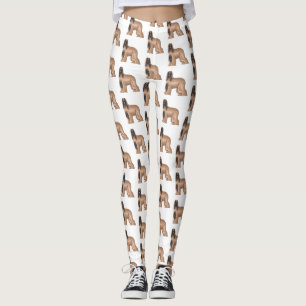 Afghan hound dog cartoon illustration leggings