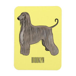 Afghan hound dog cartoon illustration  magnet
