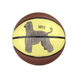 Afghan hound dog cartoon illustration mini basketball