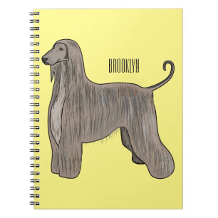 Afghan hound dog cartoon illustration notebook