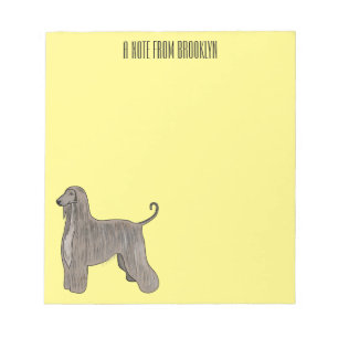 Afghan hound dog cartoon illustration notepad