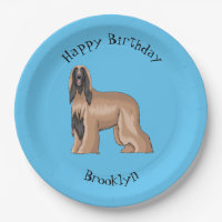 Afghan hound dog cartoon illustration