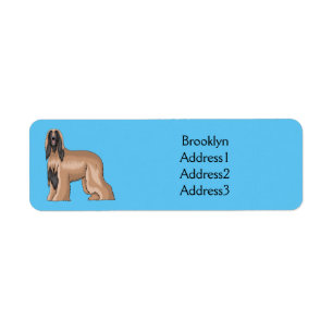 Afghan hound dog cartoon illustration  return address label