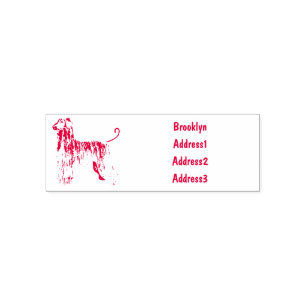Afghan hound dog cartoon illustration self-inking stamp