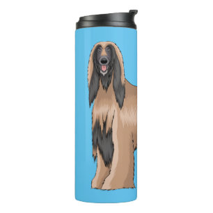 Afghan hound dog cartoon illustration thermal tumbler