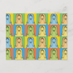 Afghan Hound Dog Cartoon Pop-Art Postcard