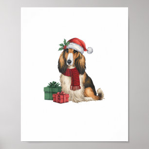 Afghan Hound Dog Christmas Parties Holiday Santa D Poster