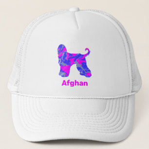 Afghan Hound Dog Cute Pink Silhouette Custom Trucker Hat
