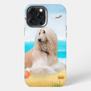 Afghan Hound Dog on Beach iPhone 13 Pro Max Case