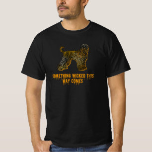 Afghan Hound Dog Silhouette Fun Orange Halloween T-Shirt