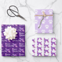 Afghan Hound Dog Silhouette Purple Happy Birthday