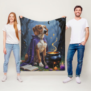Afghan Hound Dog Whimsical Halloween Painting Fleece Blanket