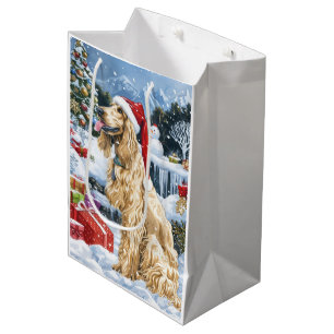 Afghan Hound Dog Winter Wonderland Christmas Joy Medium Gift Bag