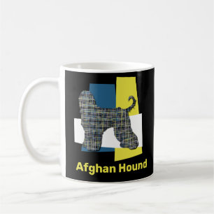 Afghan Hound Dog YB Grid TriColour Coffee Mug