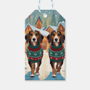 Afghan Hound Dogs Christmas Snow Holiday Gift Tags