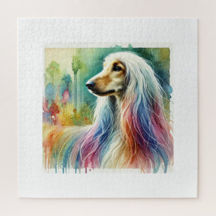 Afghan Hound Elegance 130724AREF106 - Watercolor Jigsaw Puzzle