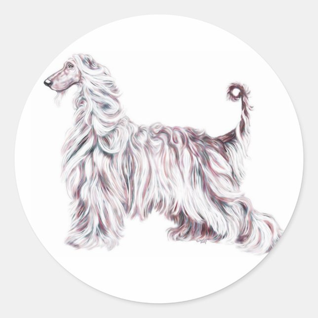 Afghan Hound Elegance Classic Round Sticker (Front)
