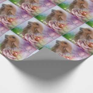 Afghan Hound Fantasy Flower Personalised Wrapping Paper