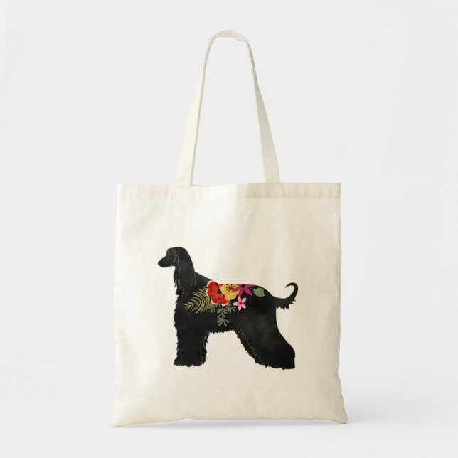 Afghan Hound Floral Bohemian Saddle Tote Bag (Front)