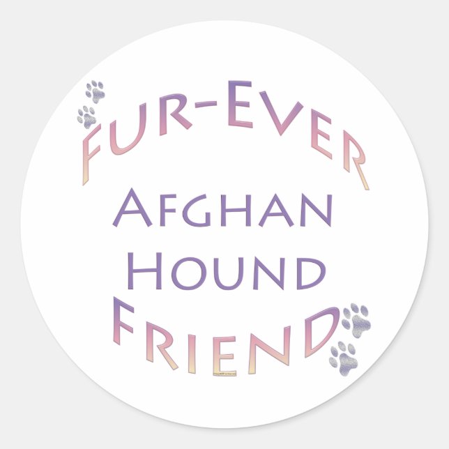 Afghan Hound Furever Classic Round Sticker (Front)