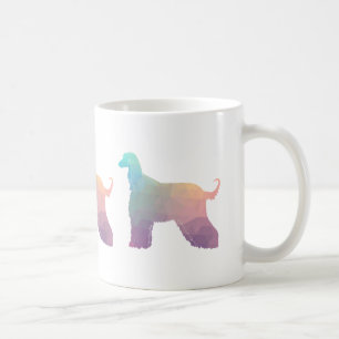 Afghan Hound Geometric Pattern Silhouette Pastel Coffee Mug