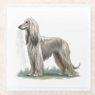 Afghan Hound Glass Coaster
