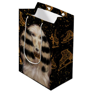 AFGHAN HOUND GOLD MEDIUM GIFT BAG