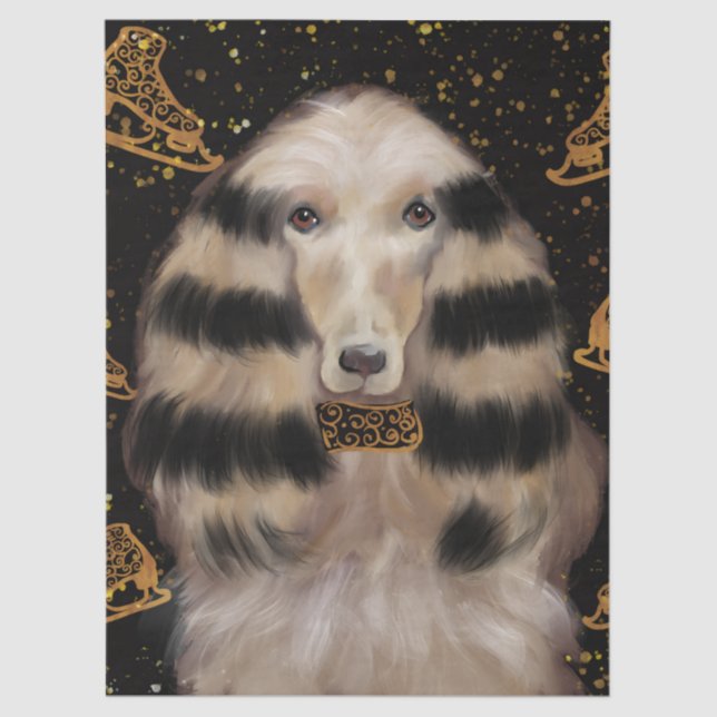 AFGHAN HOUND GOLD  TISSUE PAPER (Front)