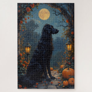 Afghan Hound Gothic Moonlight Halloween Art Jigsaw Puzzle