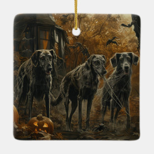 Afghan Hound Halloween Night Doggy Delight  Ceramic Ornament