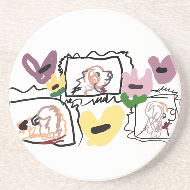 Afghan Hound hearts  Coaster (Front)