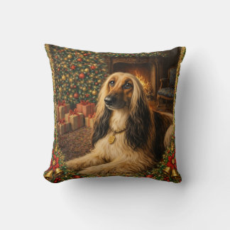 Afghan Hound Holiday  Cushion