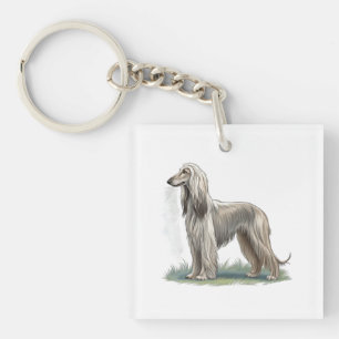 Afghan Hound Key Ring