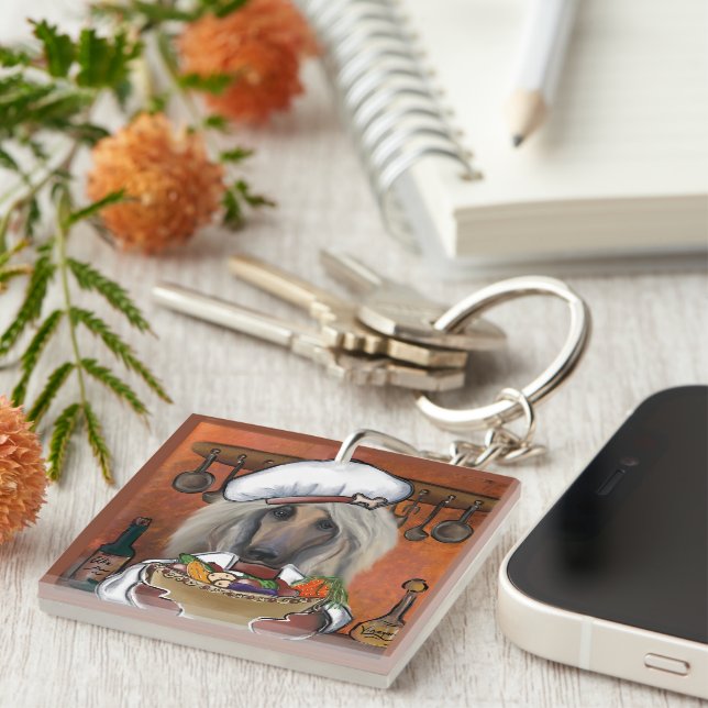 Afghan Hound        Key Ring (Front Right)