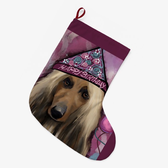 Afghan Hound            Large Christmas Stocking (Front (Hanging))