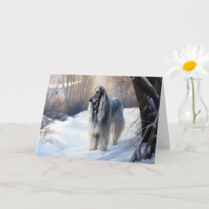 Afghan Hound Let It Snow Christmas  Card