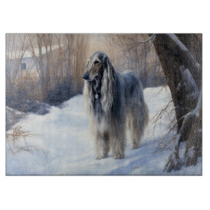 Afghan Hound Let It Snow Christmas Cutting Board