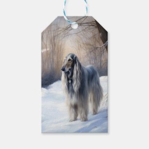 Afghan Hound Let It Snow Christmas Gift Tags