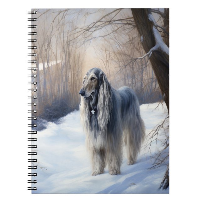 Afghan Hound Let It Snow Christmas  Notebook (Front)