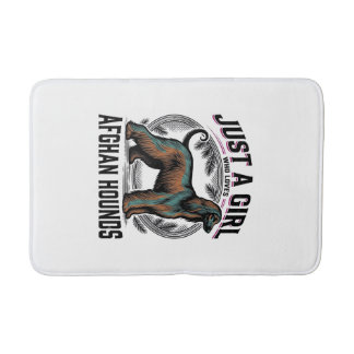 Afghan Hound Lover Vintage Dog Mum Shirt Design_1 Bath Mat
