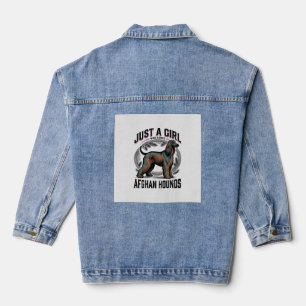 Afghan Hound Lover Vintage Dog Mum Shirt Design_1 Denim Jacket