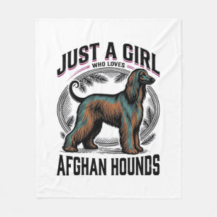 Afghan Hound Lover Vintage Dog Mum Shirt Design_1 Fleece Blanket
