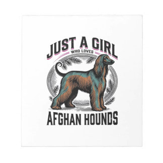 Afghan Hound Lover Vintage Dog Mum Shirt Design_1 Notepad