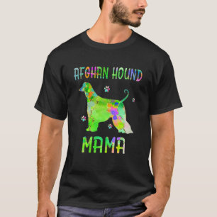 Afghan Hound Mama Colourful Dog Mum Lover T-Shirt