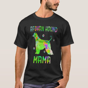 Afghan Hound Mama Colourful Dog Mum T-Shirt