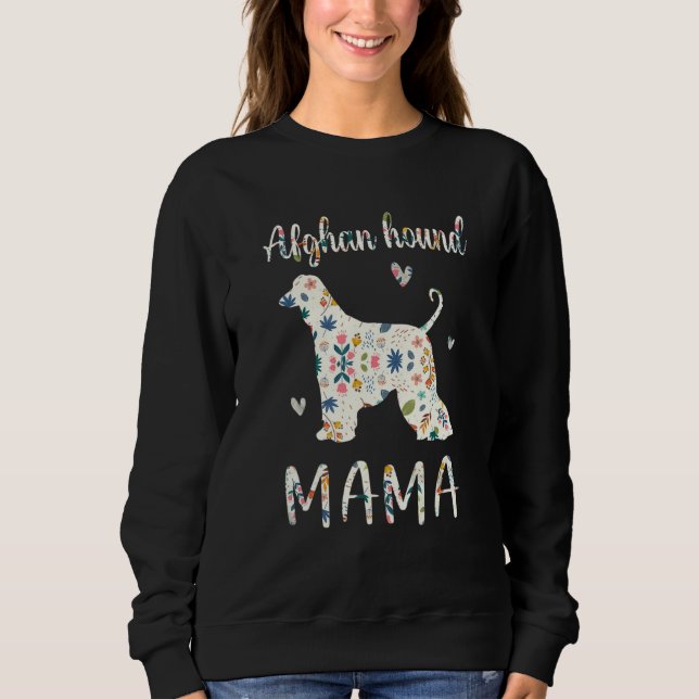 Afghan Hound Mama Floral Dog Mum Love Sweatshirt (Front)
