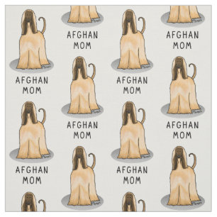 Afghan Hound Mum Afghan Mum (fawn) Cute Dog Mum Fabric