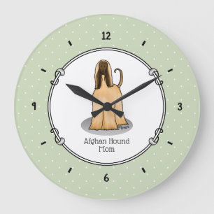 Afghan Hound Mum Afghan Mum (fawn) Cute Dog Mum Large Clock